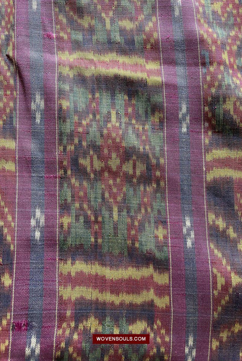 1511 Antiker kambodschanischer Khmer-Ikat-Seidensampot mit acht Motiven!-WOVENSOULS-Antike-Vintage-Textilien-Kunst-Dekor