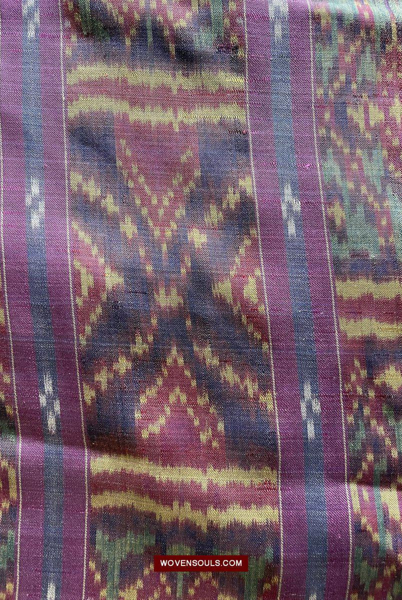 1511 Antiker kambodschanischer Khmer-Ikat-Seidensampot mit acht Motiven!-WOVENSOULS-Antike-Vintage-Textilien-Kunst-Dekor