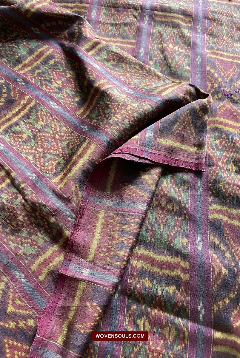 1511 Antiker kambodschanischer Khmer-Ikat-Seidensampot mit acht Motiven!-WOVENSOULS-Antike-Vintage-Textilien-Kunst-Dekor