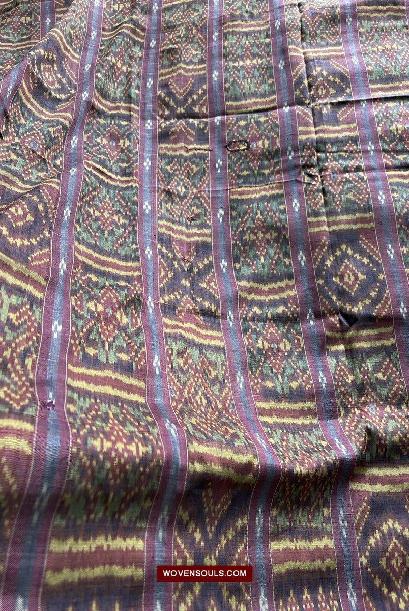 1511 Antiker kambodschanischer Khmer-Ikat-Seidensampot mit acht Motiven!-WOVENSOULS-Antike-Vintage-Textilien-Kunst-Dekor