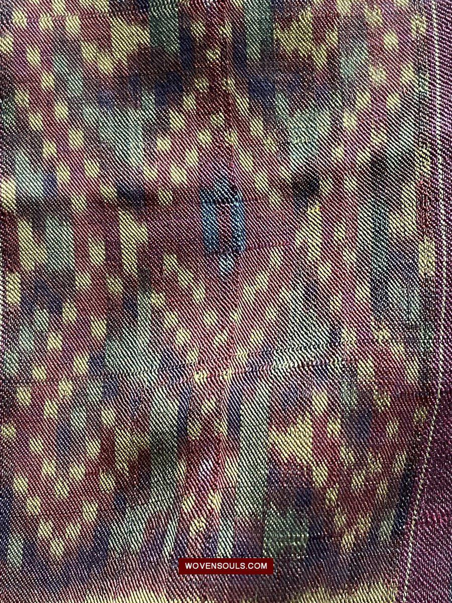 1511 Antique Cambodian Khmer Ikat Silk Sampot w Eight Motifs!-WOVENSOULS-Antique-Vintage-Textiles-Art-Decor