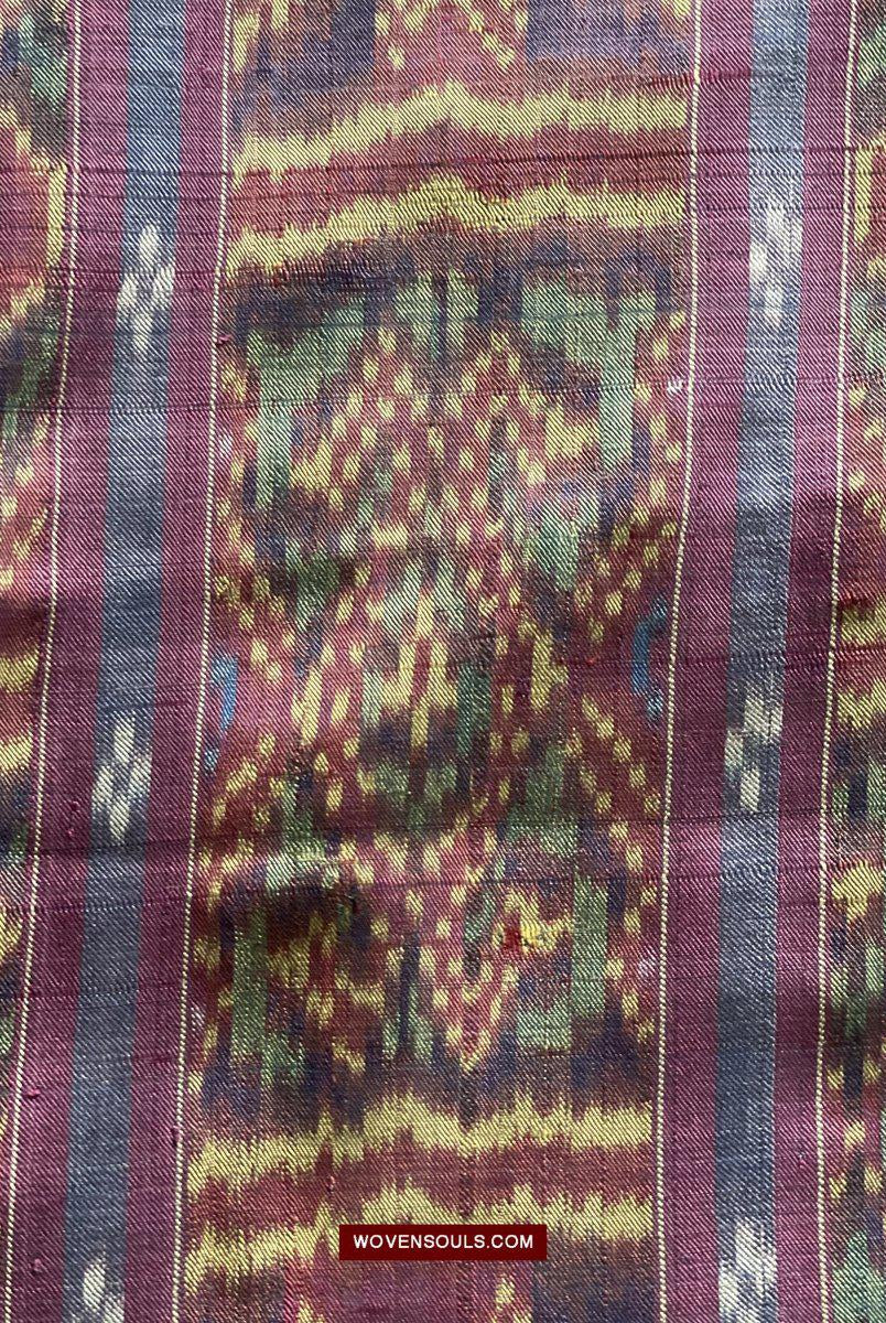 1511 Antiker kambodschanischer Khmer-Ikat-Seidensampot mit acht Motiven!-WOVENSOULS-Antike-Vintage-Textilien-Kunst-Dekor
