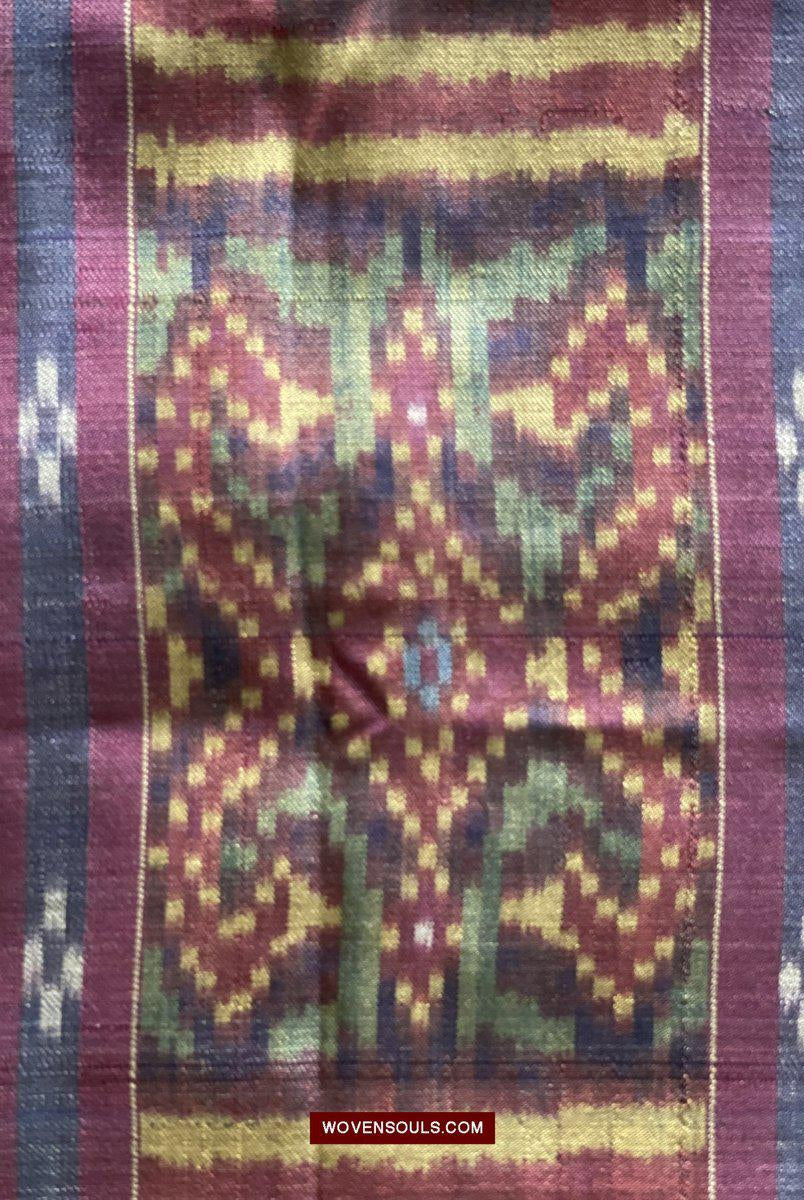 1511 Antiker kambodschanischer Khmer-Ikat-Seidensampot mit acht Motiven!-WOVENSOULS-Antike-Vintage-Textilien-Kunst-Dekor