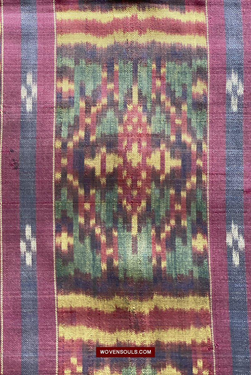 1511 Antiker kambodschanischer Khmer-Ikat-Seidensampot mit acht Motiven!-WOVENSOULS-Antike-Vintage-Textilien-Kunst-Dekor