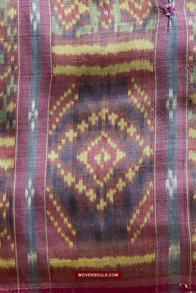1511 Antiker kambodschanischer Khmer-Ikat-Seidensampot mit acht Motiven!-WOVENSOULS-Antike-Vintage-Textilien-Kunst-Dekor