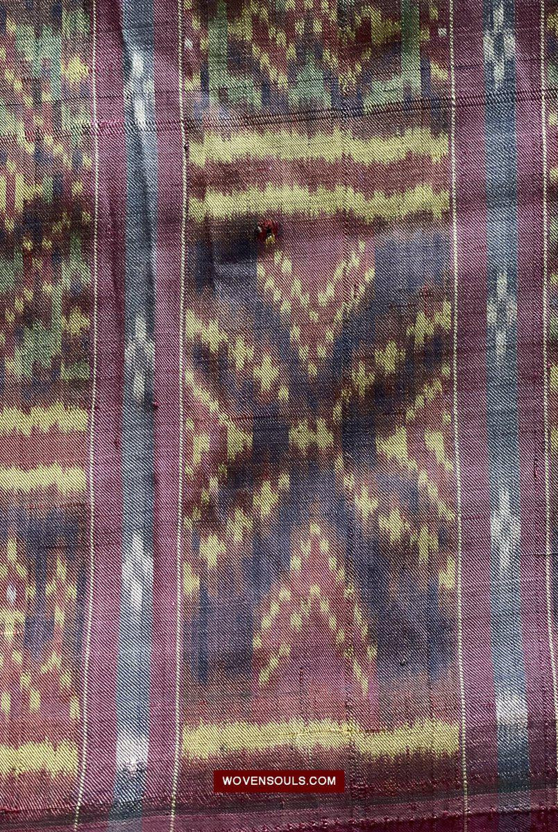 1511 Antiker kambodschanischer Khmer-Ikat-Seidensampot mit acht Motiven!-WOVENSOULS-Antike-Vintage-Textilien-Kunst-Dekor