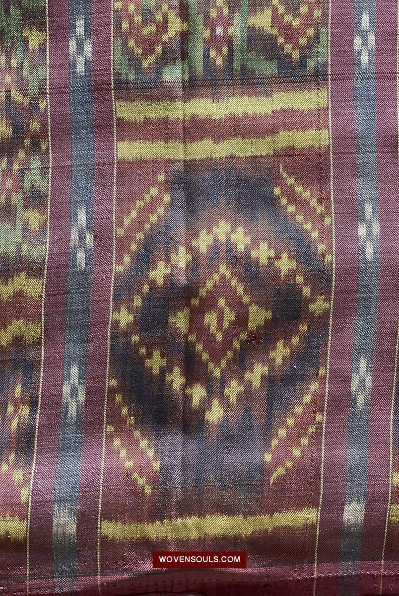 1511 Antiker kambodschanischer Khmer-Ikat-Seidensampot mit acht Motiven!-WOVENSOULS-Antike-Vintage-Textilien-Kunst-Dekor