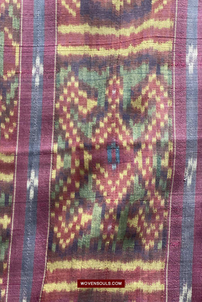 1511 Antiker kambodschanischer Khmer-Ikat-Seidensampot mit acht Motiven!-WOVENSOULS-Antike-Vintage-Textilien-Kunst-Dekor