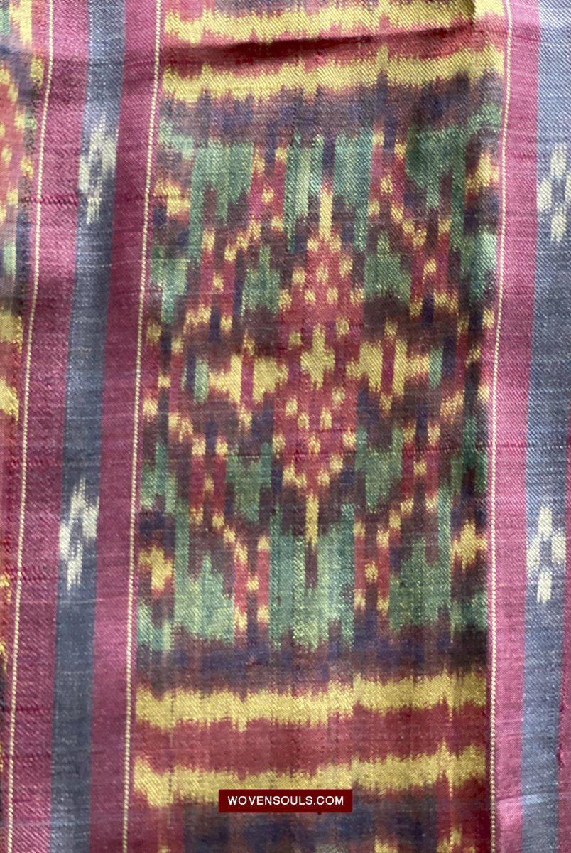 1511 Antiker kambodschanischer Khmer-Ikat-Seidensampot mit acht Motiven!-WOVENSOULS-Antike-Vintage-Textilien-Kunst-Dekor