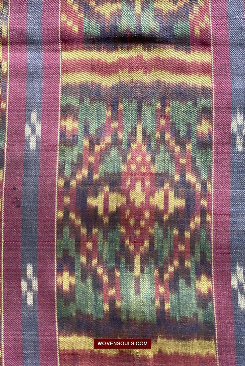 1511 Antiker kambodschanischer Khmer-Ikat-Seidensampot mit acht Motiven!-WOVENSOULS-Antike-Vintage-Textilien-Kunst-Dekor