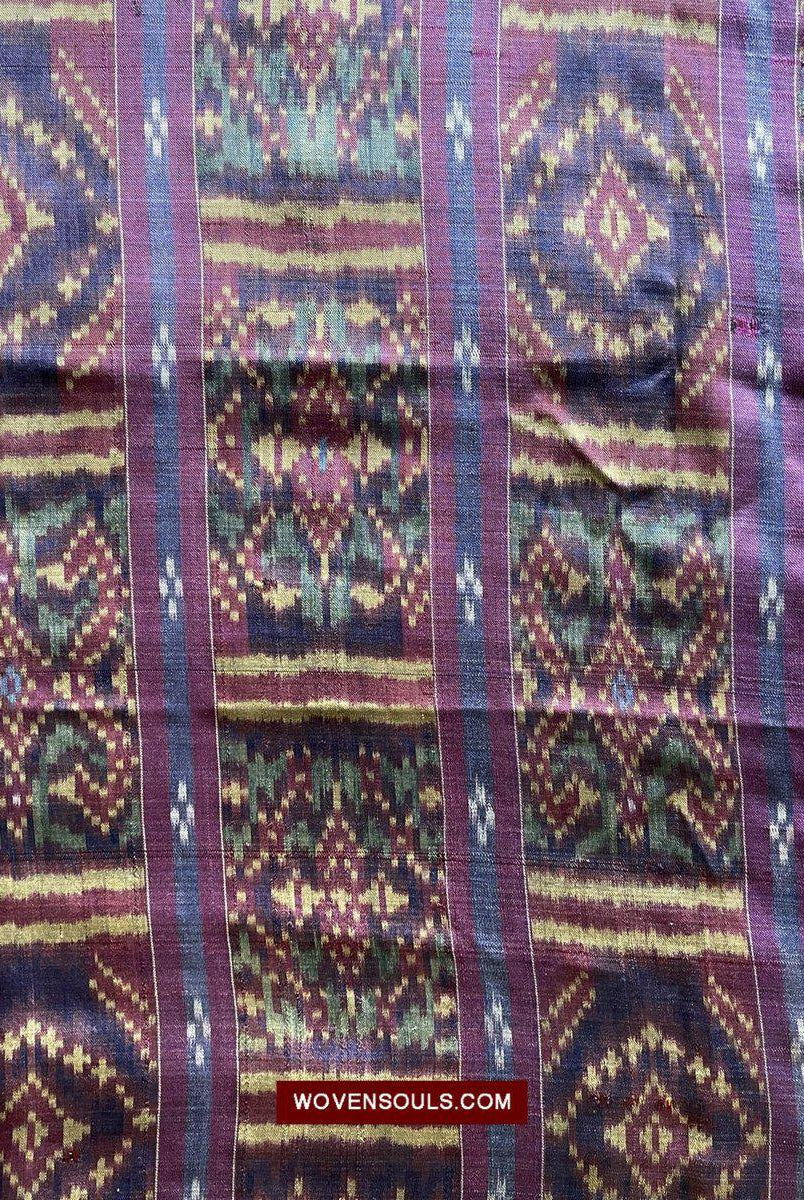 1511 Antiker kambodschanischer Khmer-Ikat-Seidensampot mit acht Motiven!-WOVENSOULS-Antike-Vintage-Textilien-Kunst-Dekor