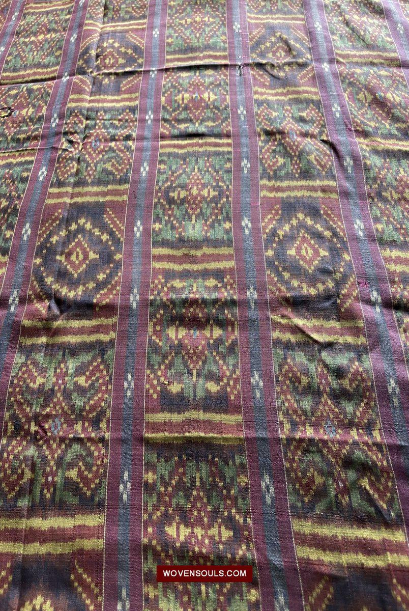 1511 Antiker kambodschanischer Khmer-Ikat-Seidensampot mit acht Motiven!-WOVENSOULS-Antike-Vintage-Textilien-Kunst-Dekor