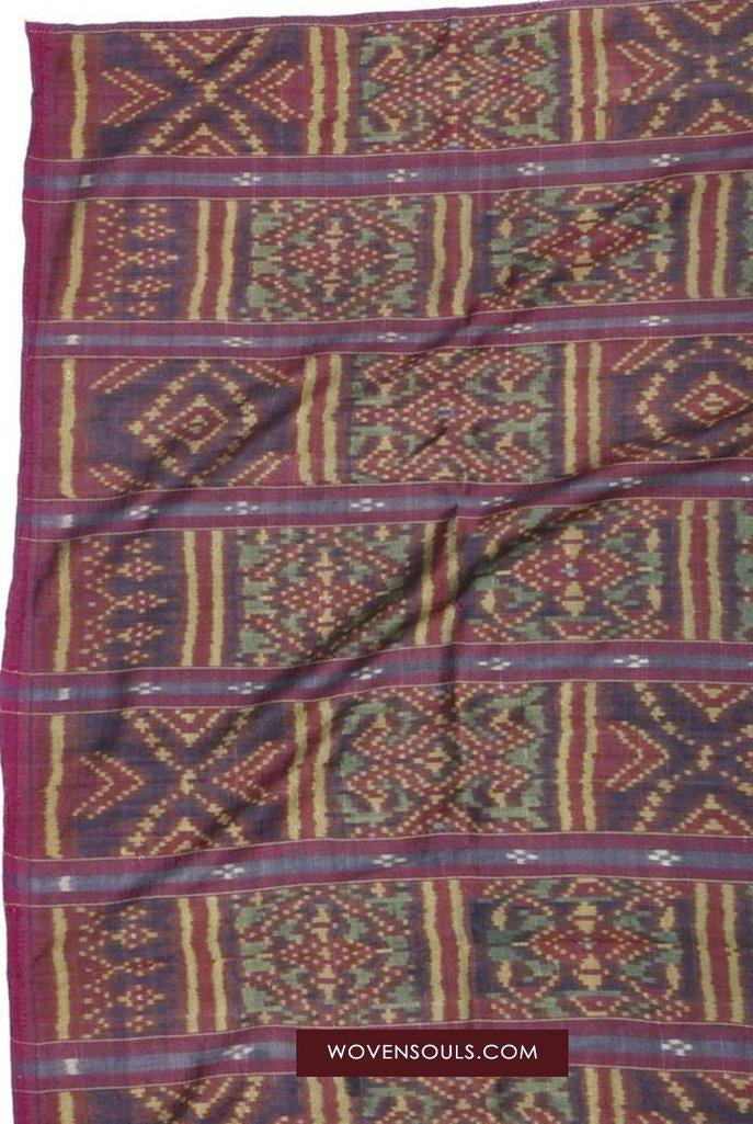 1511 Antiker kambodschanischer Khmer-Ikat-Seidensampot mit acht Motiven!-WOVENSOULS-Antike-Vintage-Textilien-Kunst-Dekor