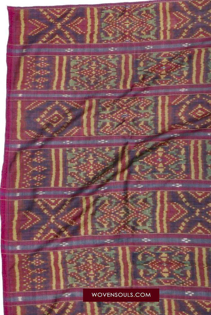1511 Antiker kambodschanischer Khmer-Ikat-Seidensampot mit acht Motiven!-WOVENSOULS-Antike-Vintage-Textilien-Kunst-Dekor