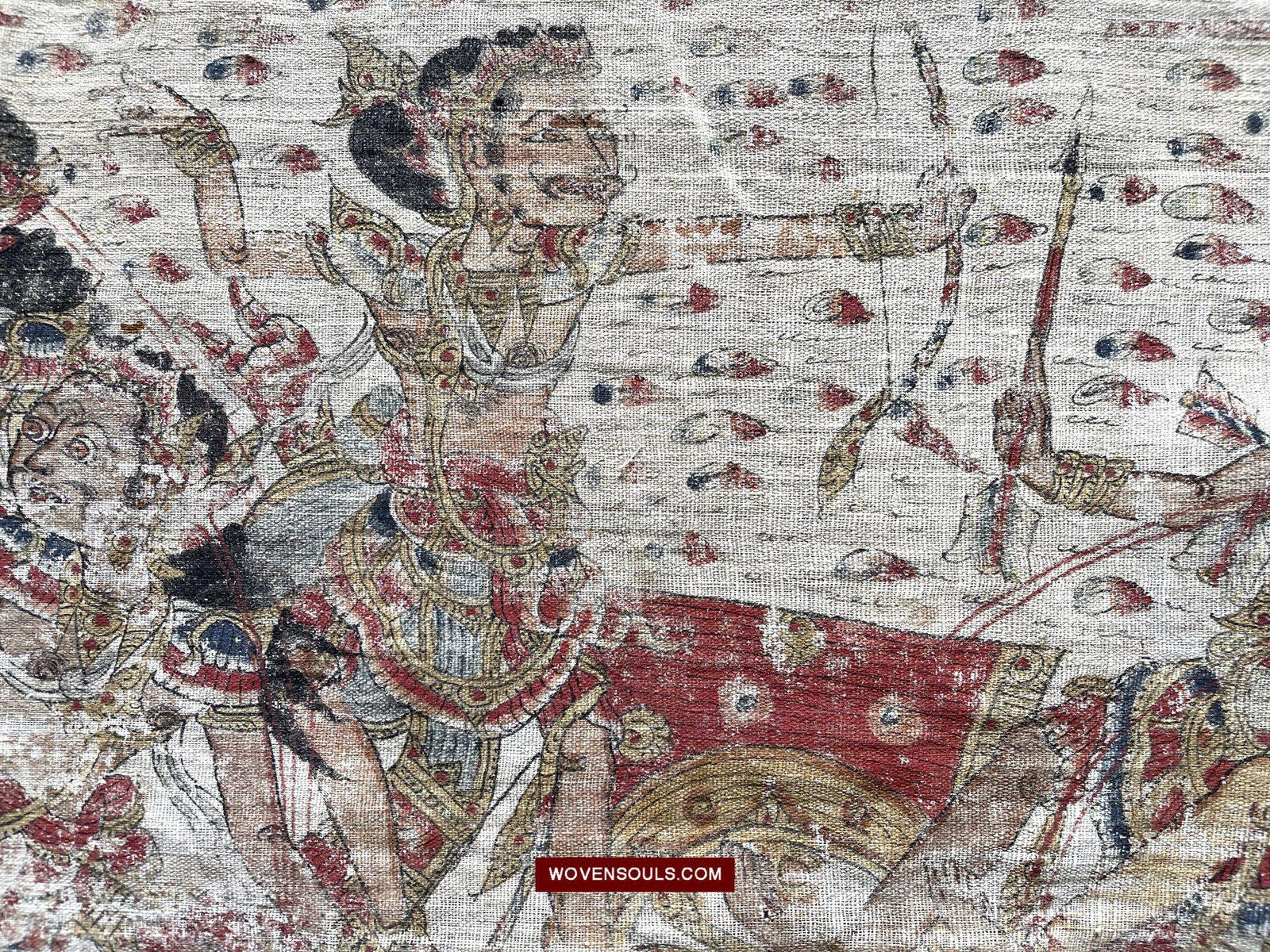 1514 Antique Tabanan Ider Ider Balinese Hindu Painting of Ramayan-WOVENSOULS-Antique-Vintage-Textiles-Art-Decor