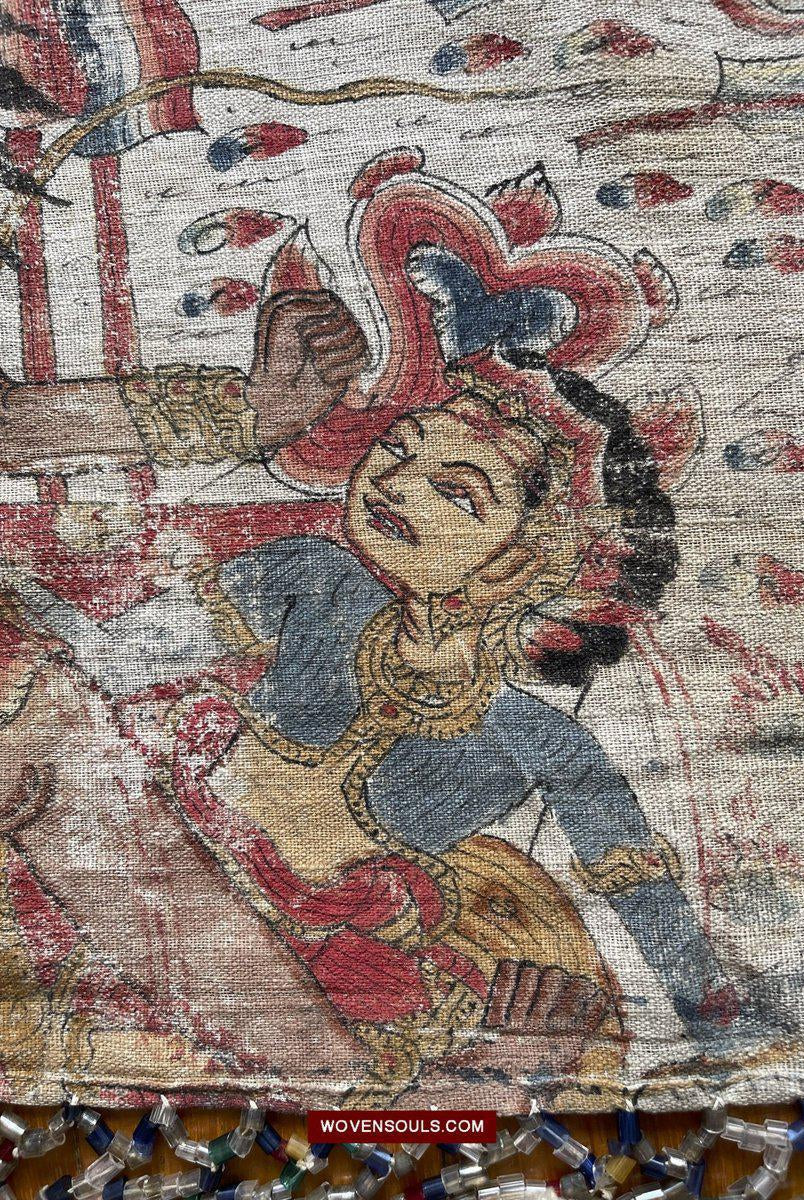1514 Antique Tabanan Ider Ider Balinese Hindu Painting of Ramayan-WOVENSOULS-Antique-Vintage-Textiles-Art-Decor