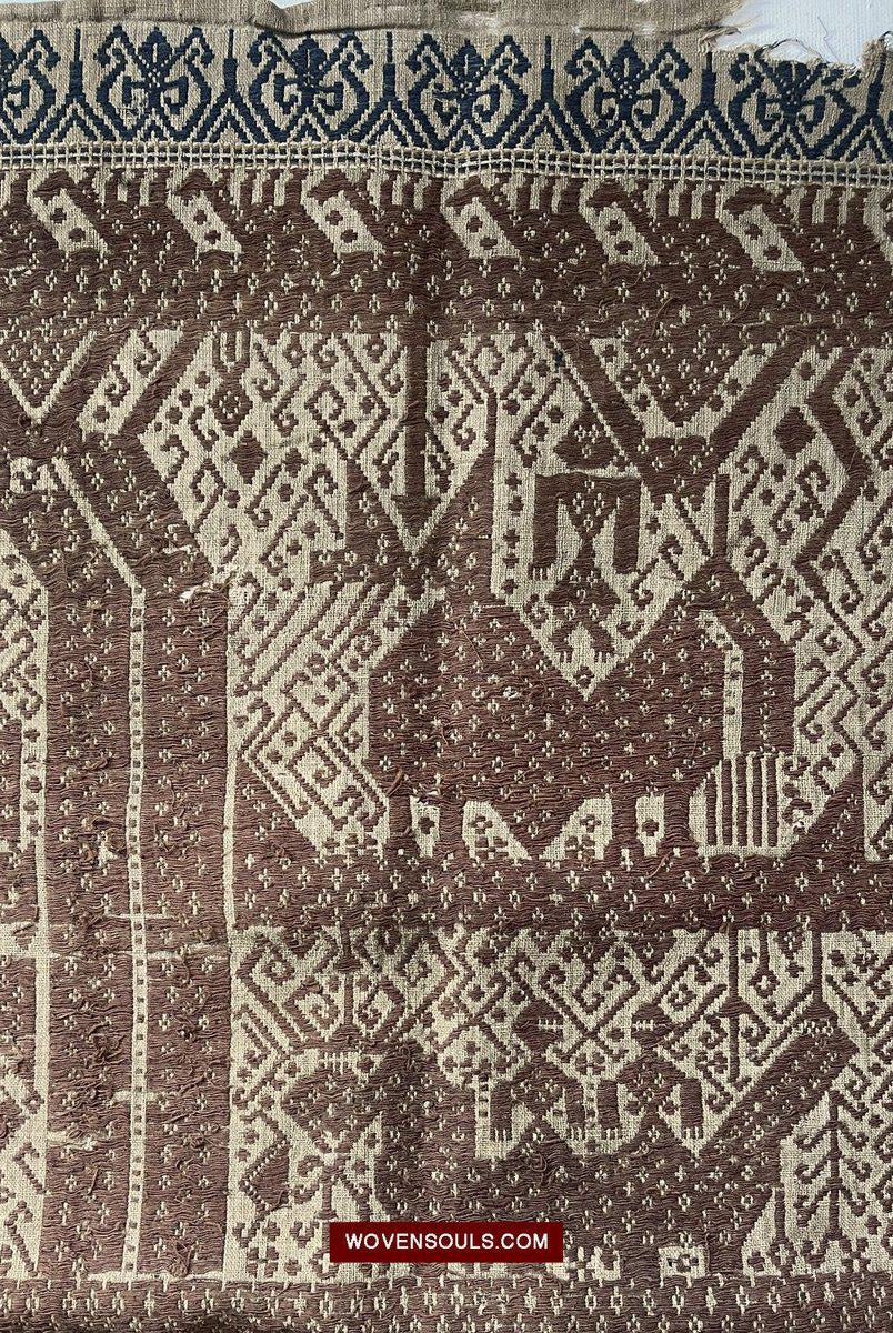 1518 Antique Sumatra Weaving Tampan Shipcloth Textile-WOVENSOULS-Antique-Vintage-Textiles-Art-Decor