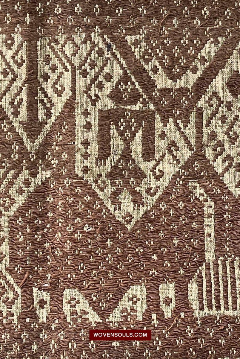 1518 Antique Sumatra Weaving Tampan Shipcloth Textile-WOVENSOULS-Antique-Vintage-Textiles-Art-Decor