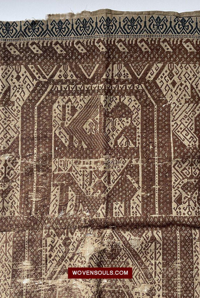 1518 Antique Sumatra Weaving Tampan Shipcloth Textile-WOVENSOULS-Antique-Vintage-Textiles-Art-Decor