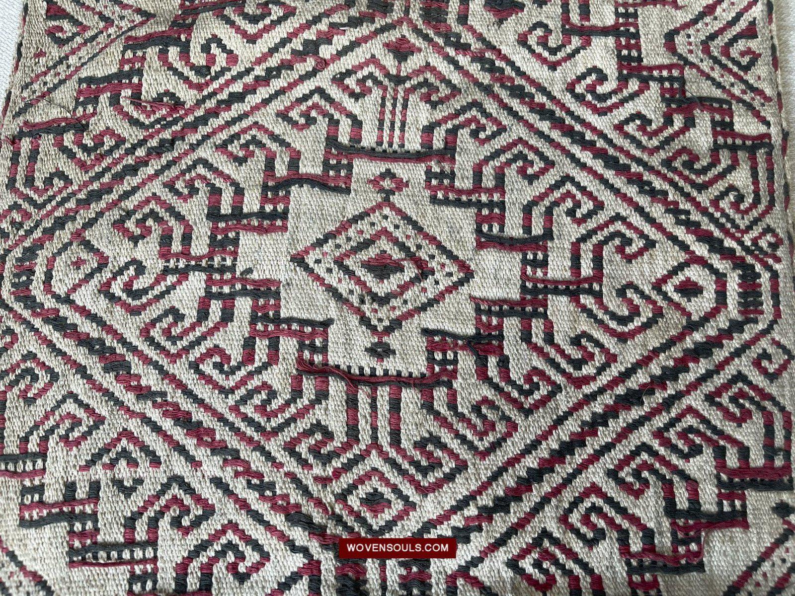 1519 Semi-Antique Three Colored Pua Pilih Dayak Weaving Borneo-WOVENSOULS-Antique-Vintage-Textiles-Art-Decor