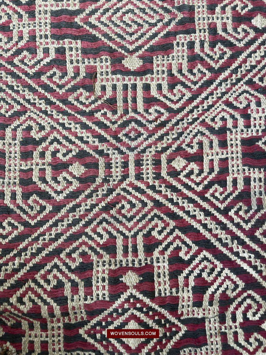 1519 Semi-Antique Three Colored Pua Pilih Dayak Weaving Borneo-WOVENSOULS-Antique-Vintage-Textiles-Art-Decor