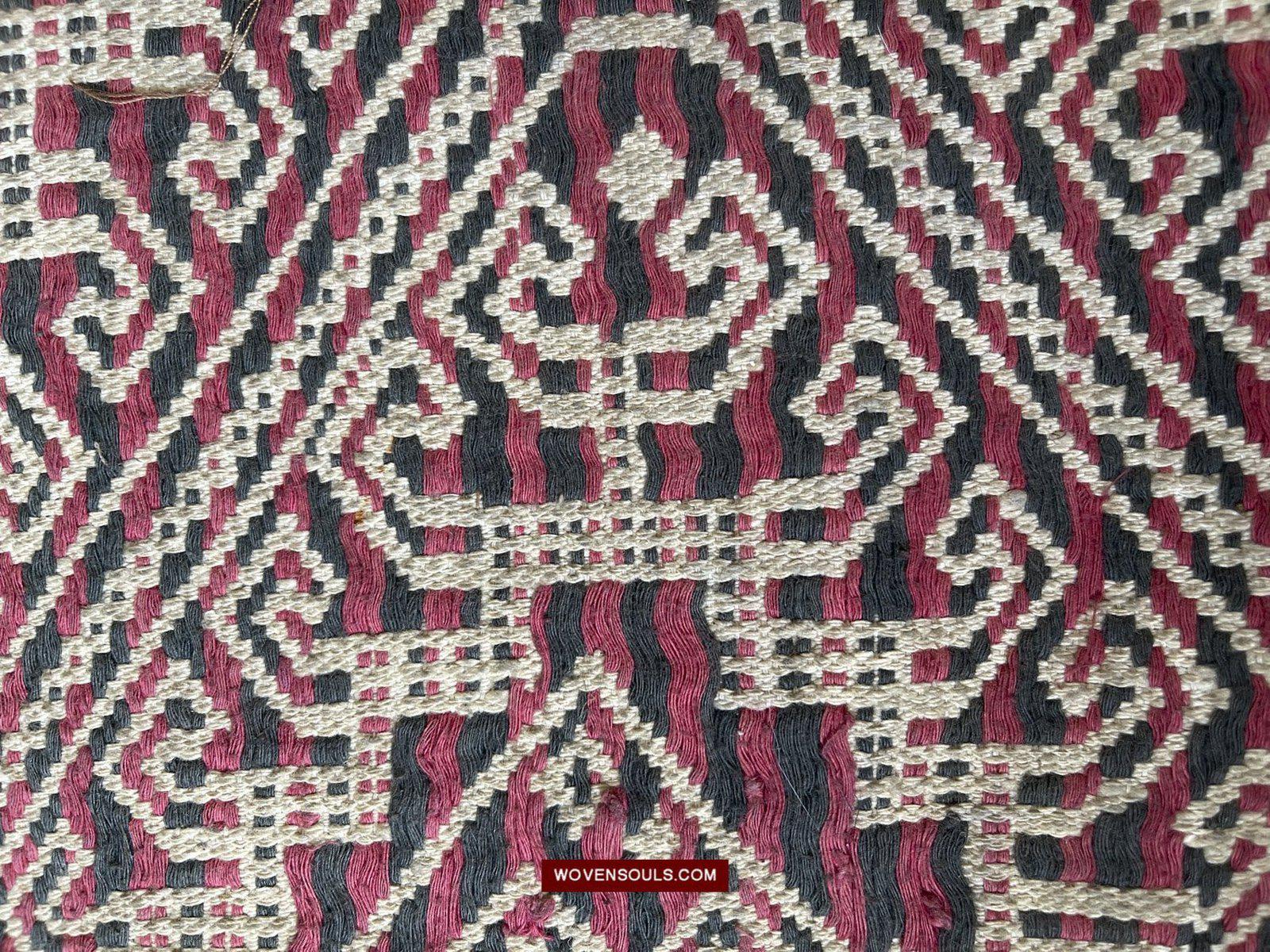 1519 Semi-Antique Three Colored Pua Pilih Dayak Weaving Borneo-WOVENSOULS-Antique-Vintage-Textiles-Art-Decor