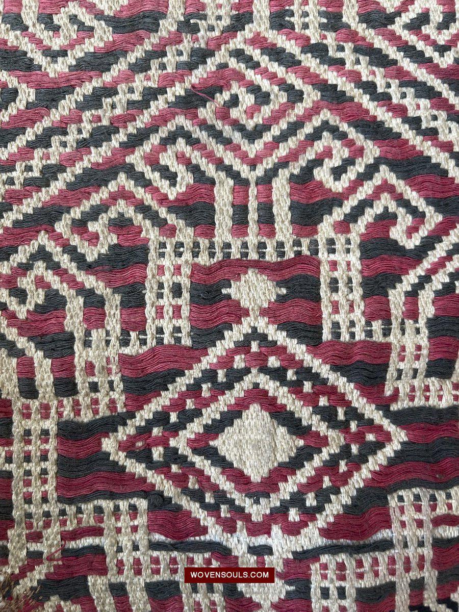 1519 Semi-Antique Three Colored Pua Pilih Dayak Weaving Borneo-WOVENSOULS-Antique-Vintage-Textiles-Art-Decor