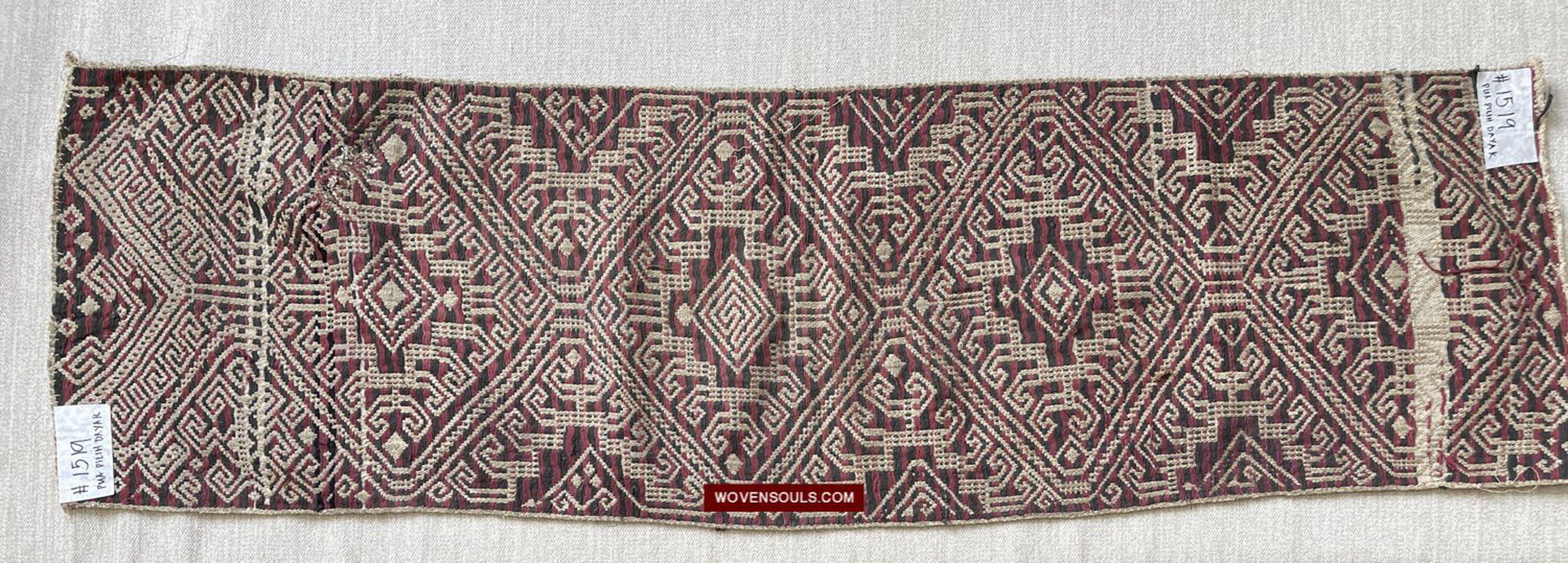 1519 Semi-Antique Three Colored Pua Pilih Dayak Weaving Borneo-WOVENSOULS-Antique-Vintage-Textiles-Art-Decor