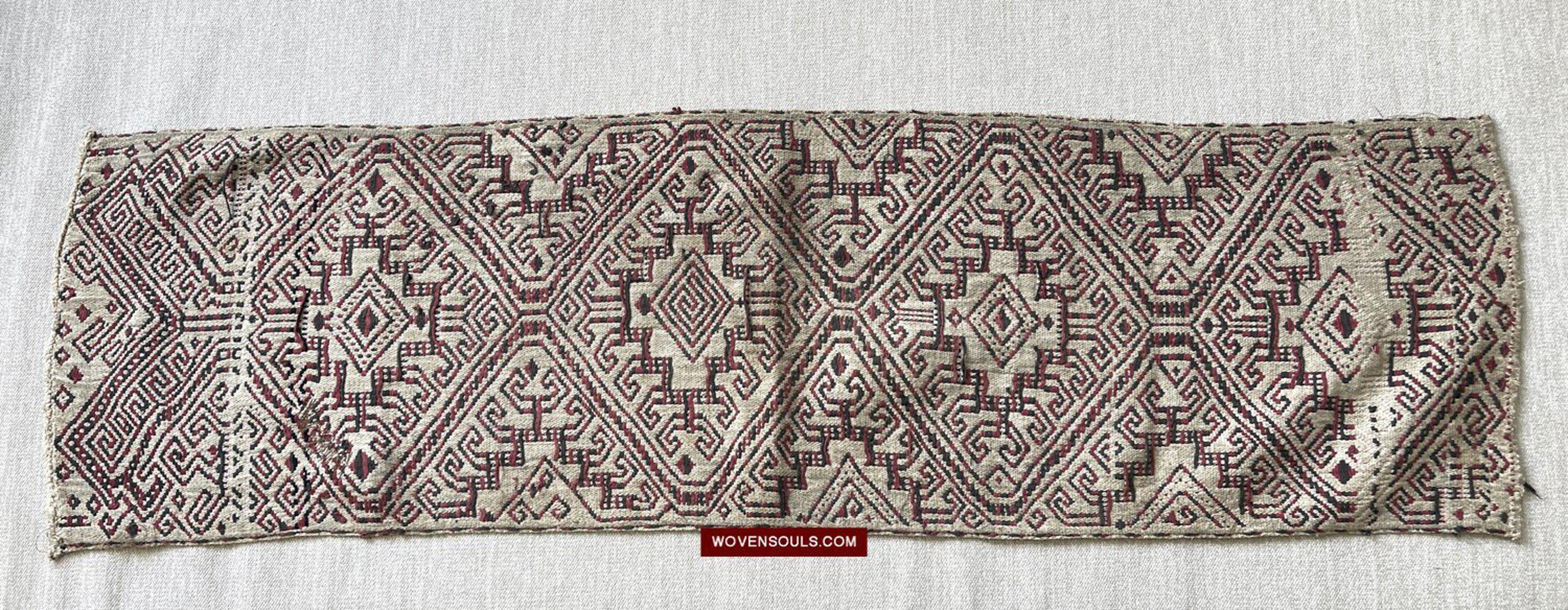 1519 Semi-Antique Three Colored Pua Pilih Dayak Weaving Borneo-WOVENSOULS-Antique-Vintage-Textiles-Art-Decor