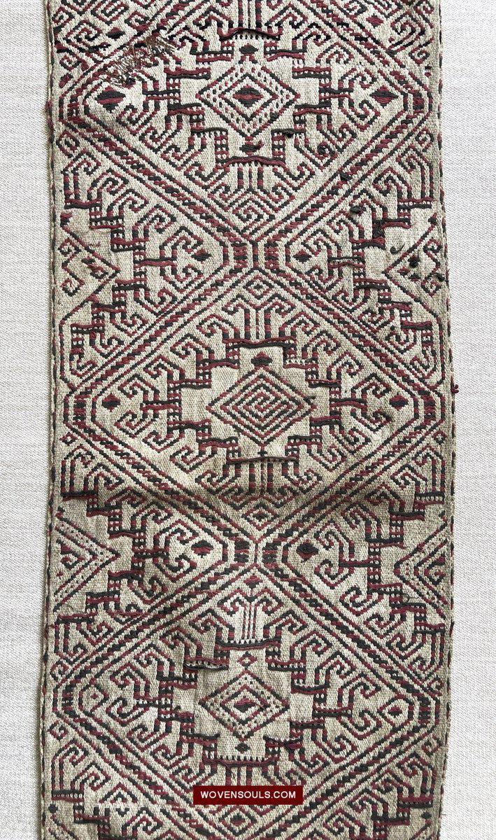 1519 Semi-Antique Three Colored Pua Pilih Dayak Weaving Borneo-WOVENSOULS-Antique-Vintage-Textiles-Art-Decor