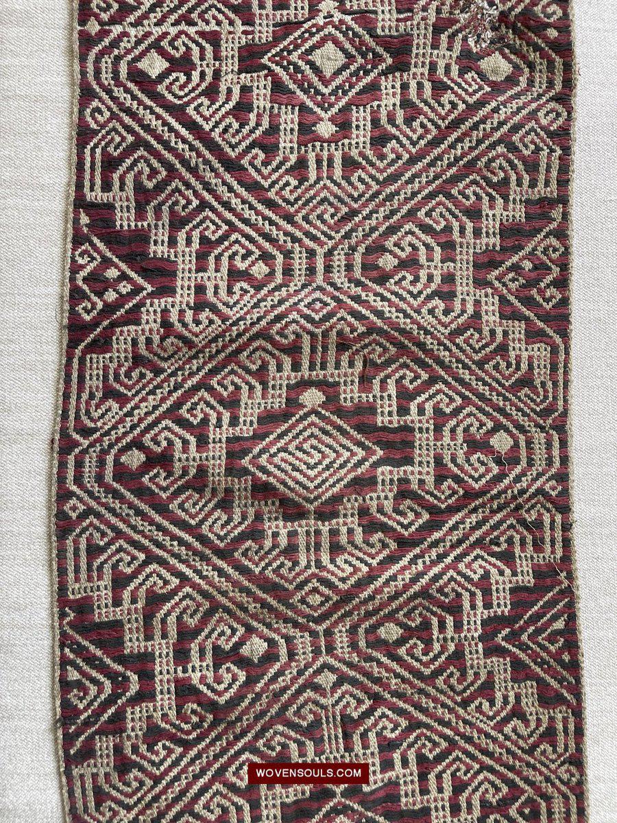 1519 Semi-Antique Three Colored Pua Pilih Dayak Weaving Borneo-WOVENSOULS-Antique-Vintage-Textiles-Art-Decor