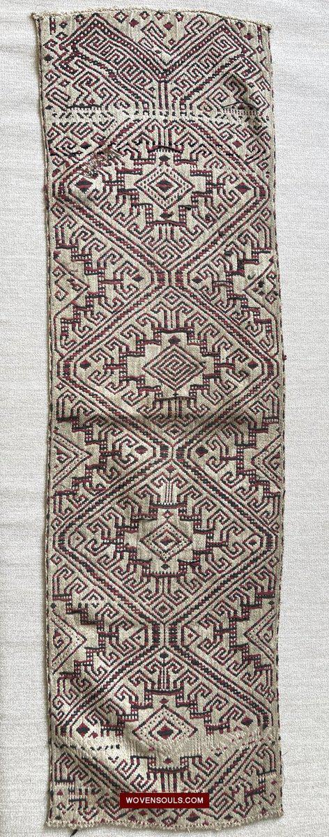 1519 Semi-Antique Three Colored Pua Pilih Dayak Weaving Borneo-WOVENSOULS-Antique-Vintage-Textiles-Art-Decor