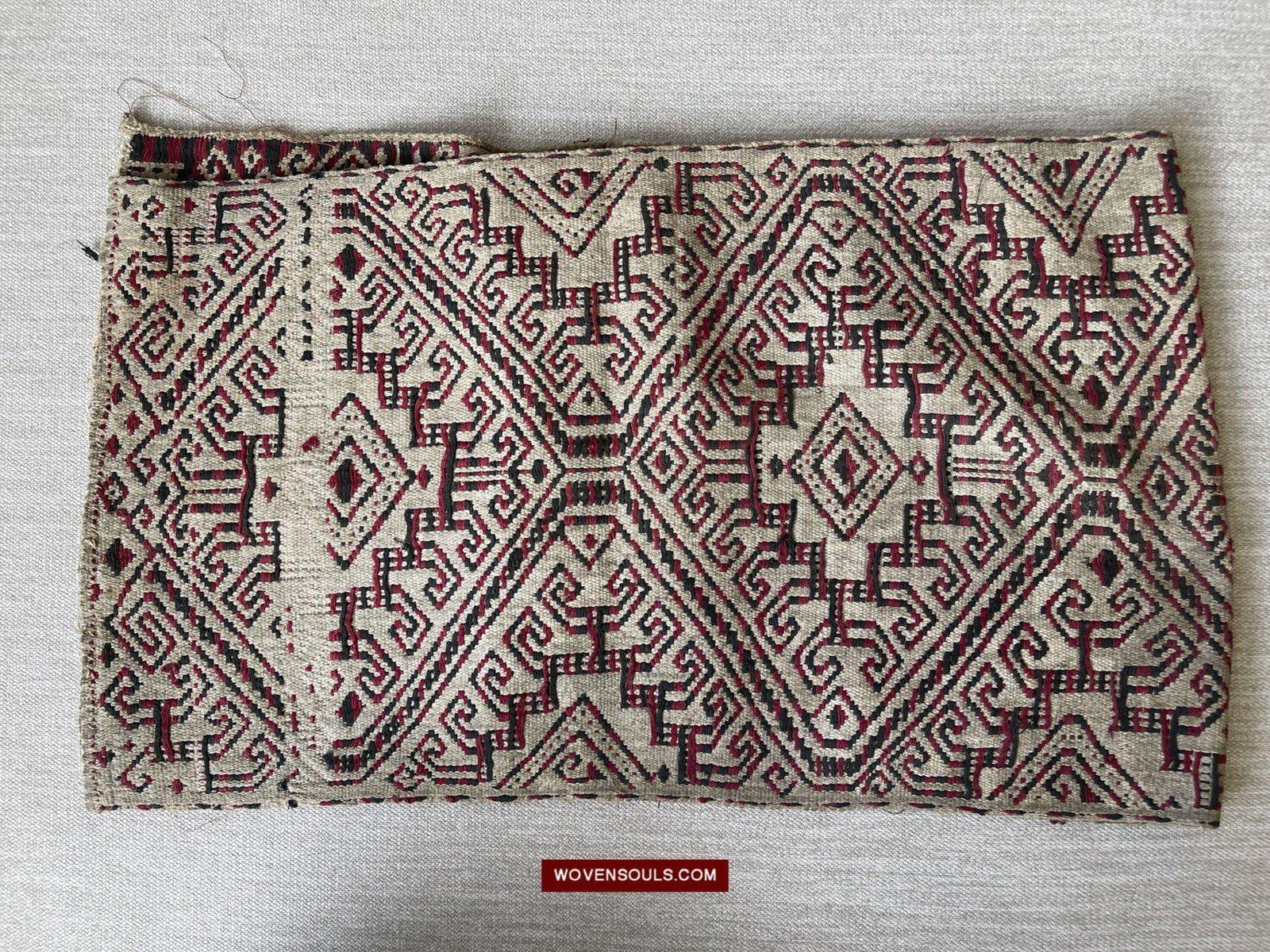1519 Semi-Antique Three Colored Pua Pilih Dayak Weaving Borneo-WOVENSOULS-Antique-Vintage-Textiles-Art-Decor