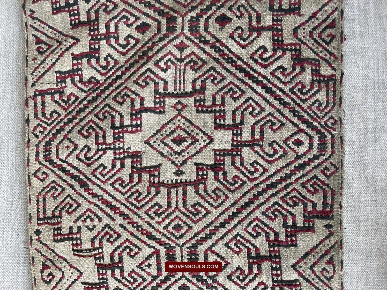 1519 Semi-Antique Three Colored Pua Pilih Dayak Weaving Borneo-WOVENSOULS-Antique-Vintage-Textiles-Art-Decor