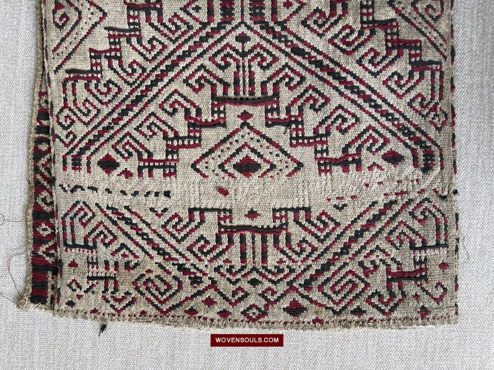 1519 Semi-Antique Three Colored Pua Pilih Dayak Weaving Borneo-WOVENSOULS-Antique-Vintage-Textiles-Art-Decor