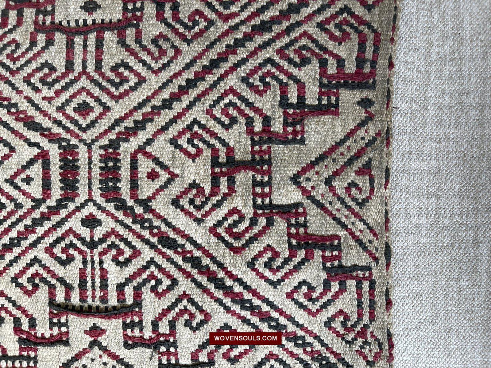 1519 Semi-Antique Three Colored Pua Pilih Dayak Weaving Borneo-WOVENSOULS-Antique-Vintage-Textiles-Art-Decor