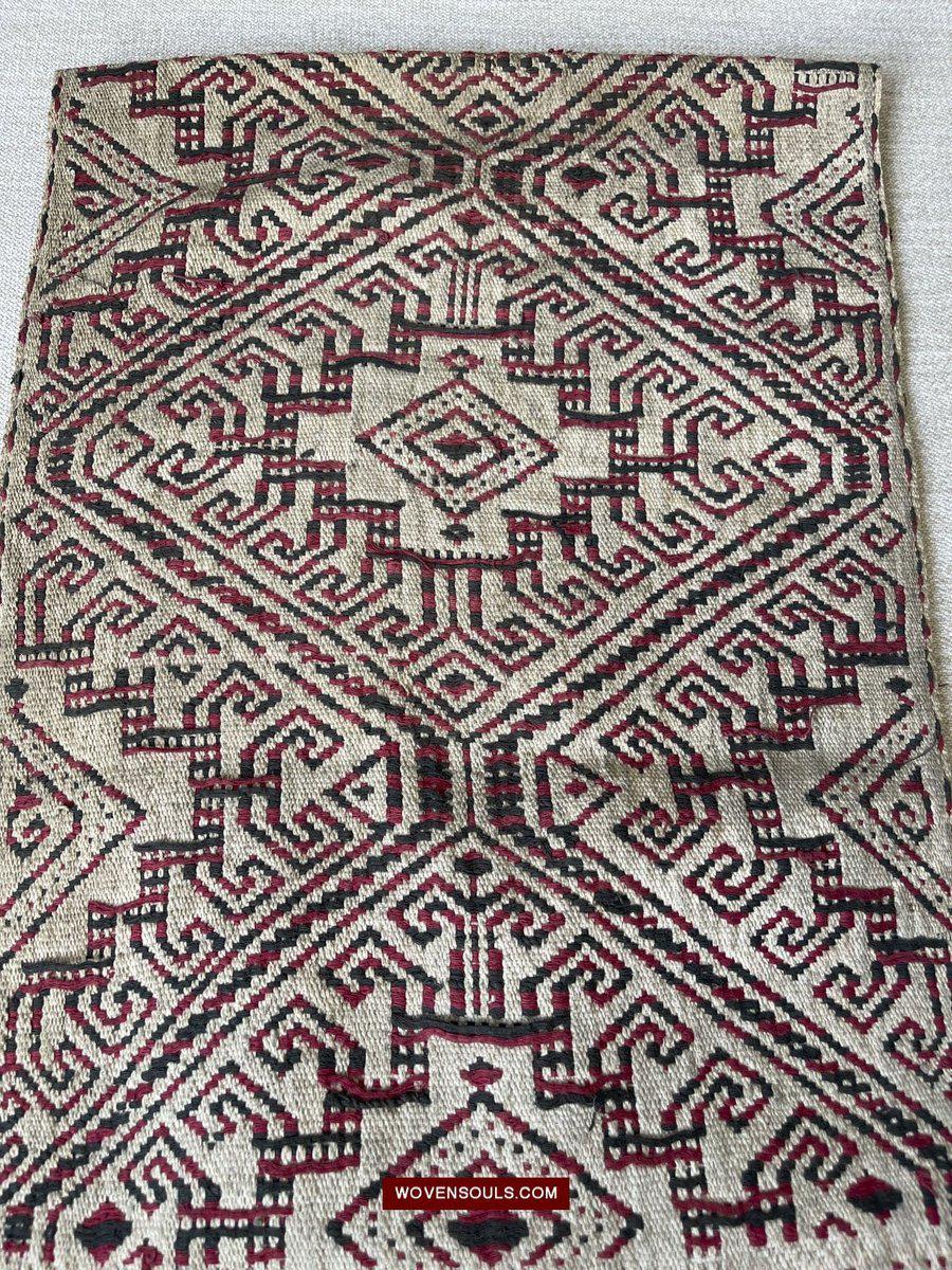 1519 Semi-Antique Three Colored Pua Pilih Dayak Weaving Borneo-WOVENSOULS-Antique-Vintage-Textiles-Art-Decor