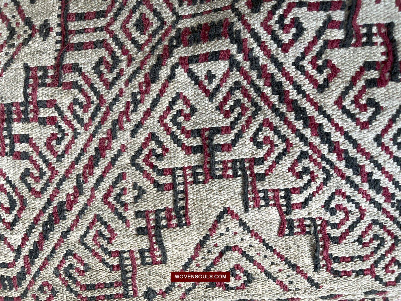 1519 Semi-Antique Three Colored Pua Pilih Dayak Weaving Borneo-WOVENSOULS-Antique-Vintage-Textiles-Art-Decor