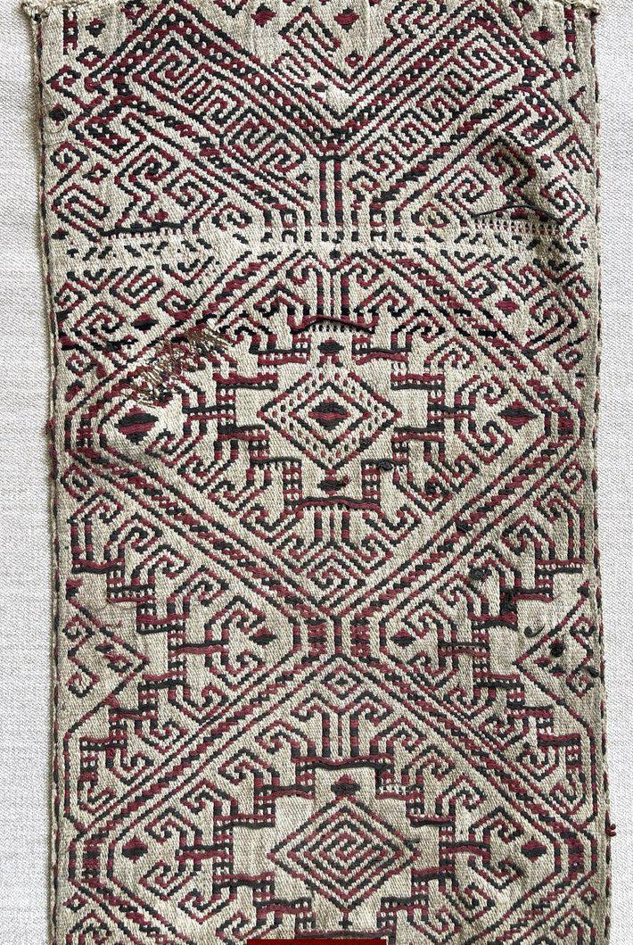 1519 Semi-Antique Three Colored Pua Pilih Dayak Weaving Borneo-WOVENSOULS-Antique-Vintage-Textiles-Art-Decor