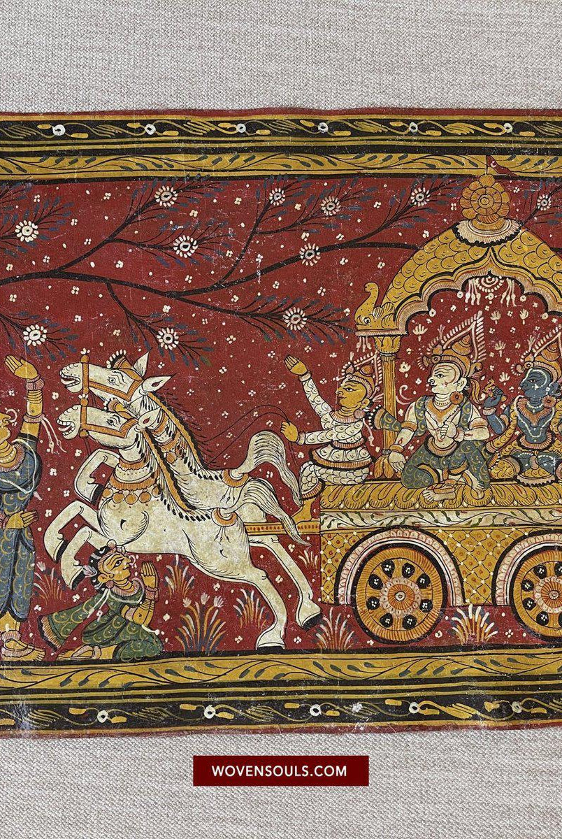 1524 Pata Chitra Peinture Art De Jagannath Puri - Jatri Patta-WOVENSOULS-Antique-Vintage-Textiles-Art-Décor