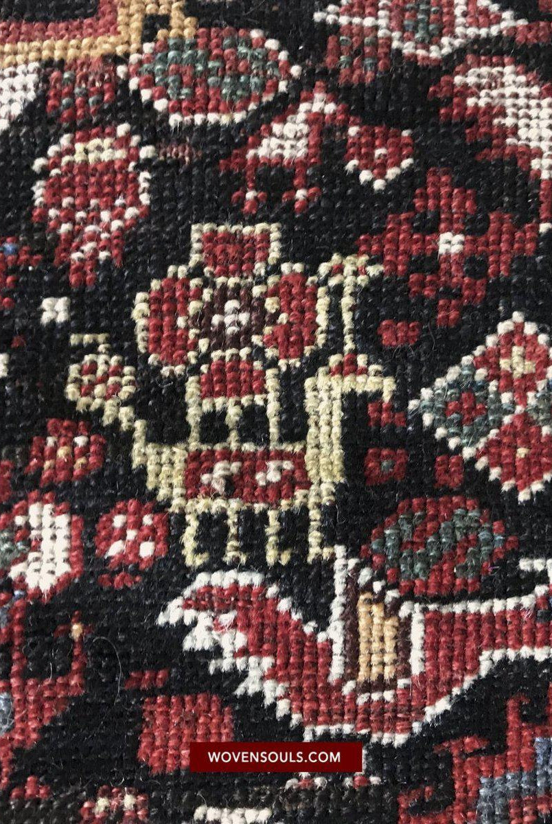 1526 Antique Khamse Bird Rug-WOVENSOULS-Antique-Vintage-Textiles-Art-Decor