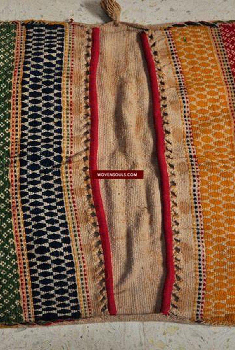 153 VENDUTO Borsa da sella antica in tessuto-WOVENSOULS-Arredamento artistico-tessile-vintage-antico