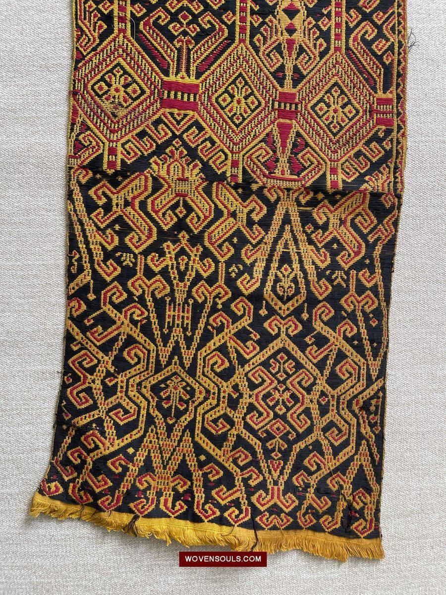 1533 Rare Vintage Woven Pua Figurative Sungkit Sirat from Borneo-WOVENSOULS-Antique-Vintage-Textiles-Art-Decor