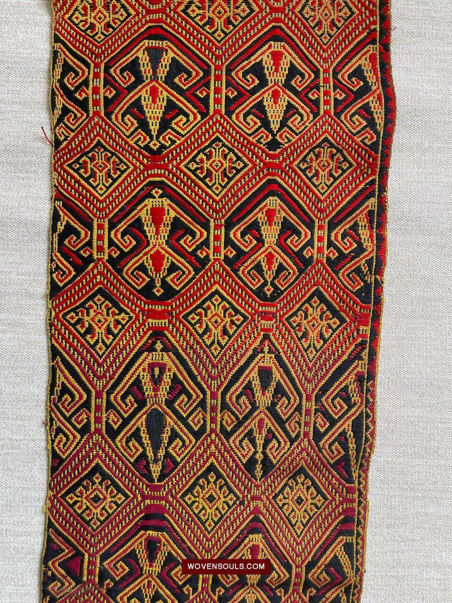 1533 Rare Vintage Woven Pua Figurative Sungkit Sirat from Borneo-WOVENSOULS-Antique-Vintage-Textiles-Art-Decor