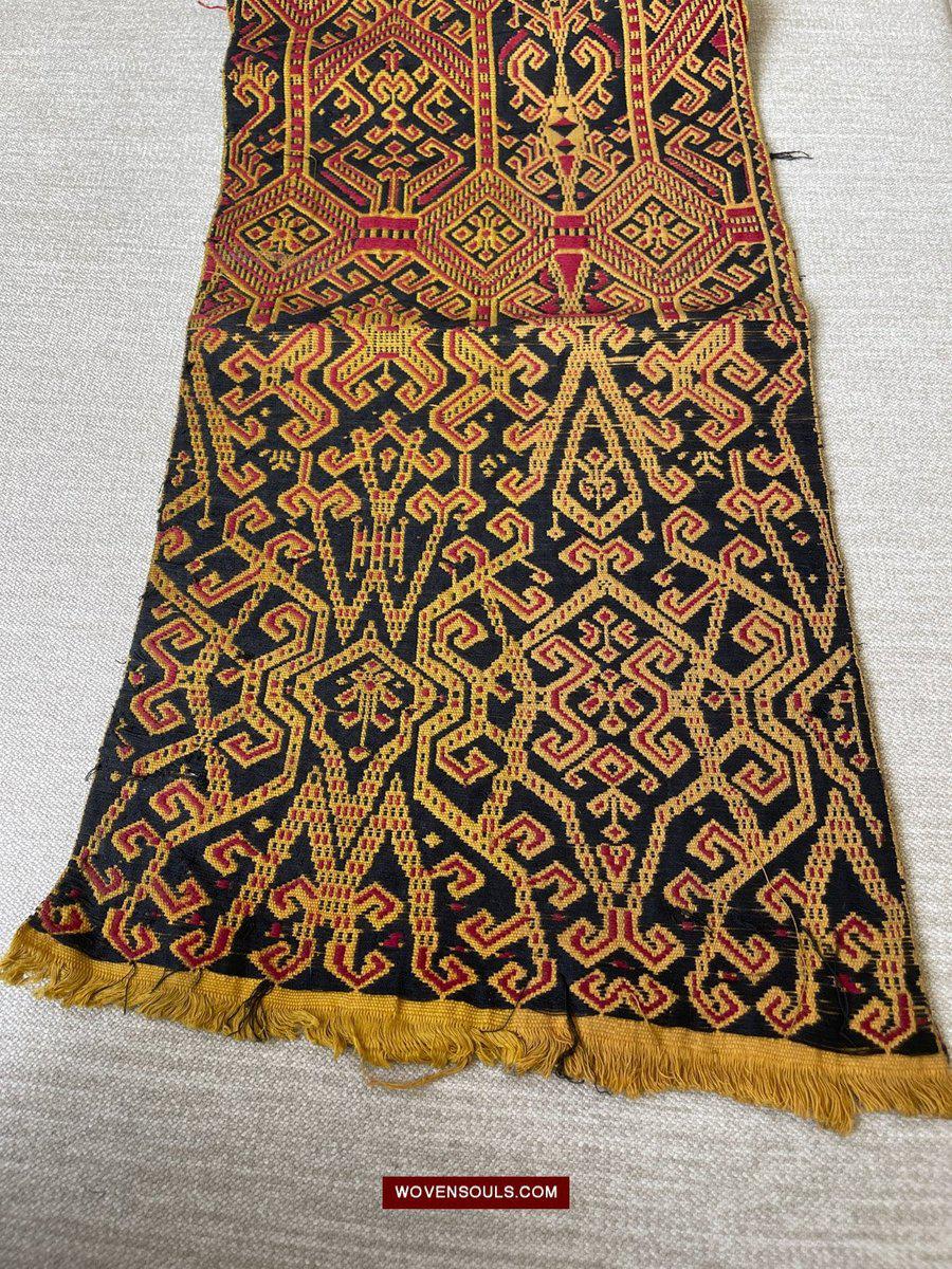 1533 Rare Vintage Woven Pua Figurative Sungkit Sirat from Borneo-WOVENSOULS-Antique-Vintage-Textiles-Art-Decor