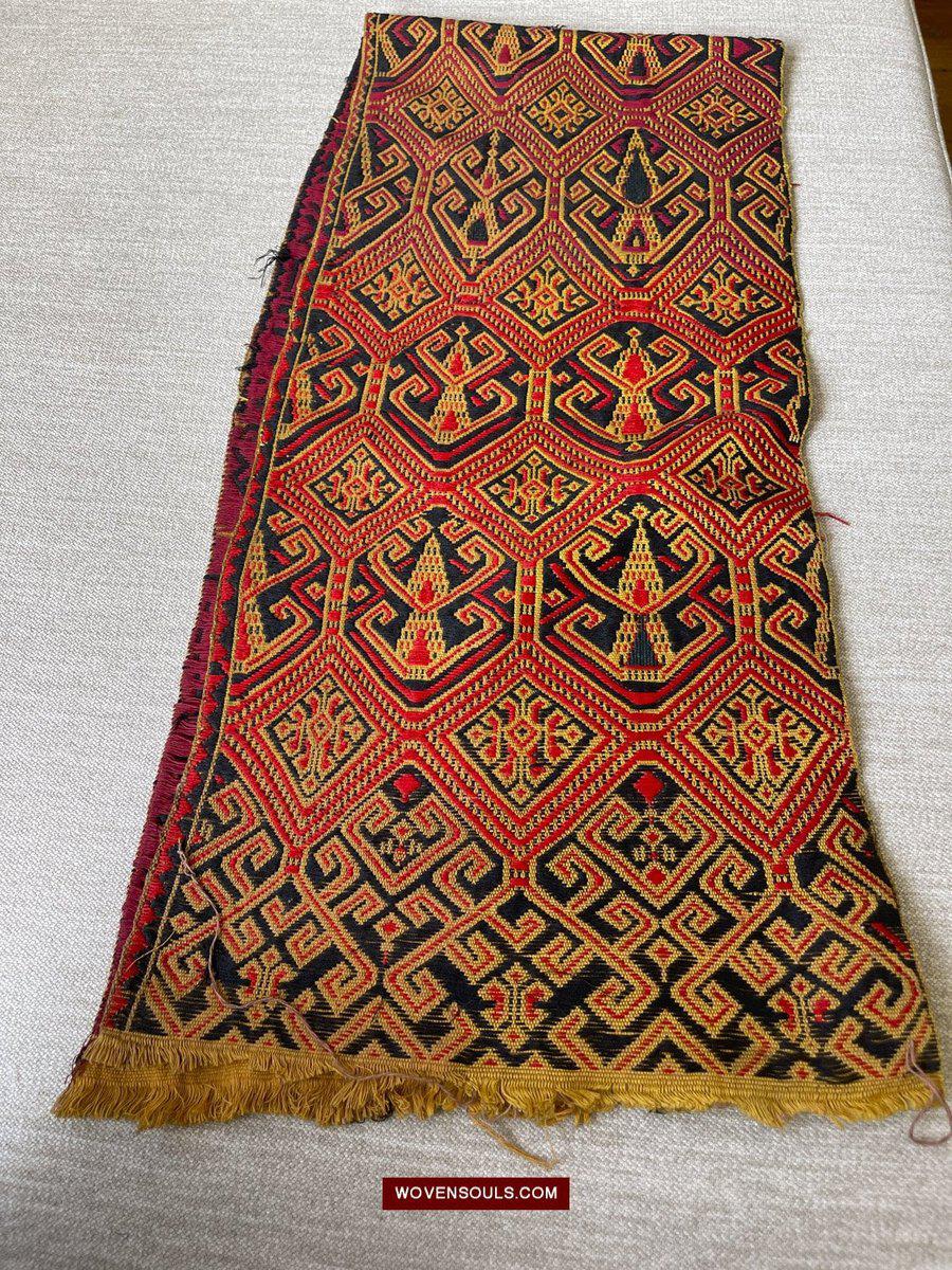 1533 Rare Vintage Woven Pua Figurative Sungkit Sirat from Borneo-WOVENSOULS-Antique-Vintage-Textiles-Art-Decor