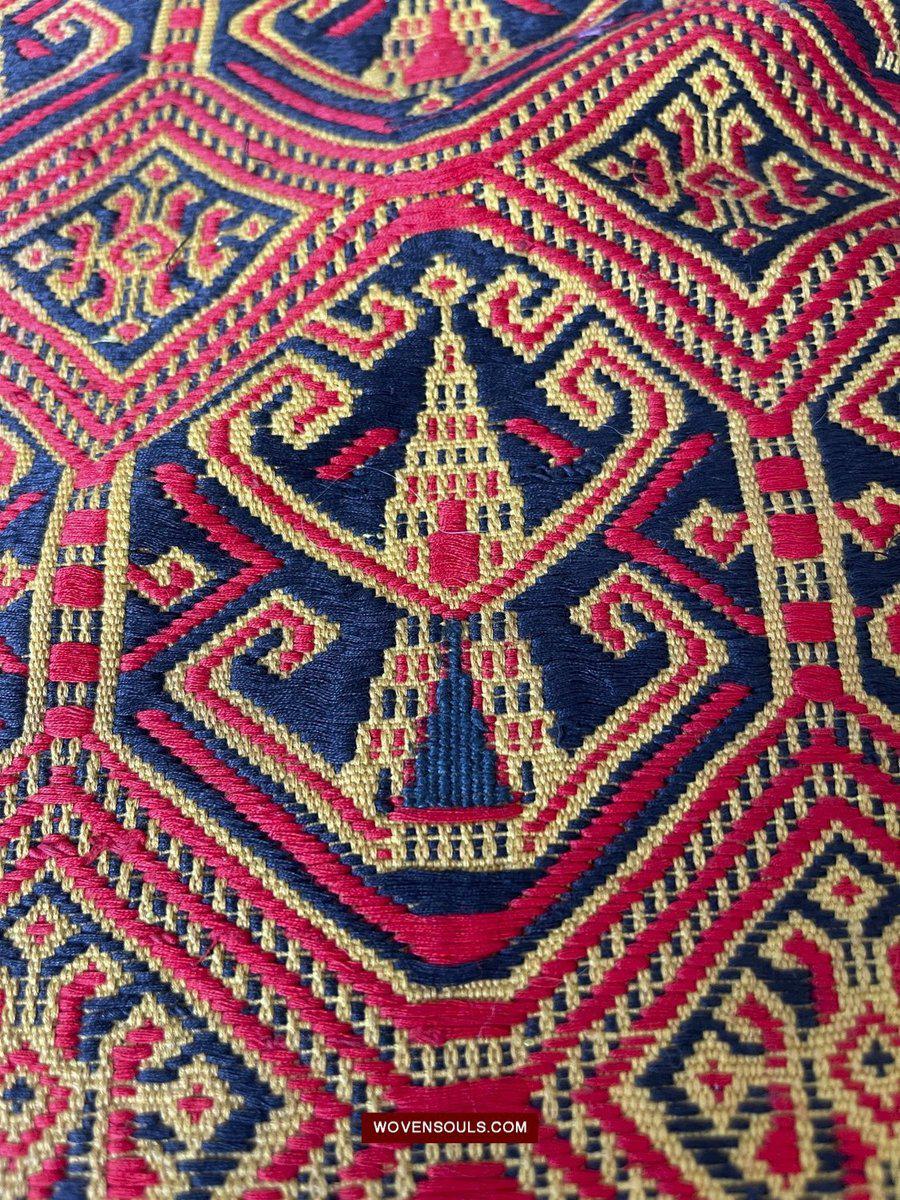 1533 Rare Vintage Woven Pua Figurative Sungkit Sirat from Borneo-WOVENSOULS-Antique-Vintage-Textiles-Art-Decor