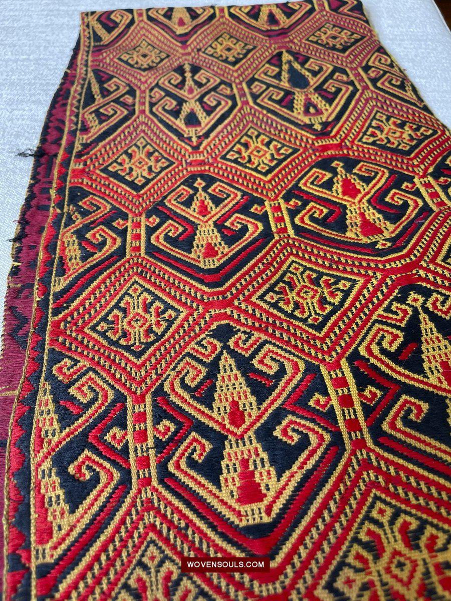 1533 Rare Vintage Woven Pua Figurative Sungkit Sirat from Borneo-WOVENSOULS-Antique-Vintage-Textiles-Art-Decor