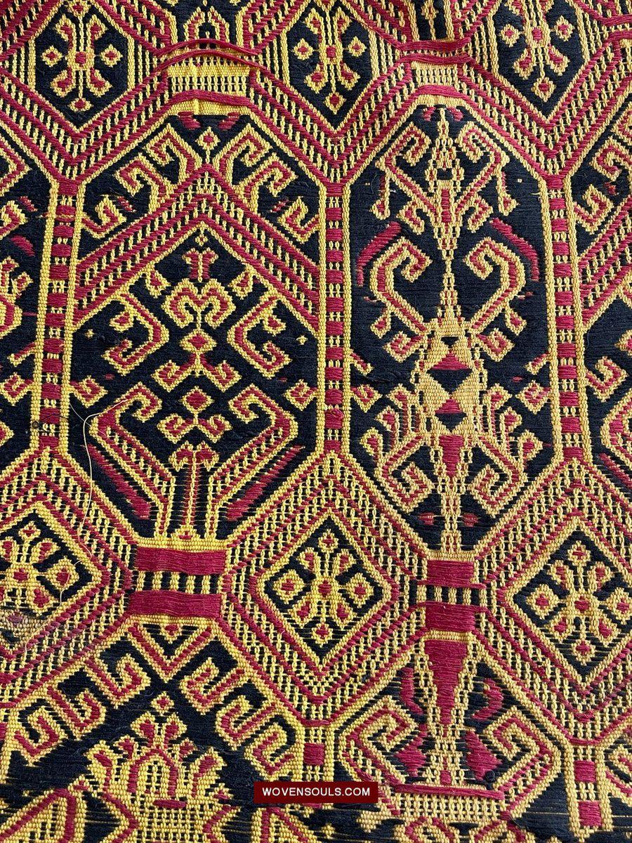 1533 Rare Vintage Woven Pua Figurative Sungkit Sirat from Borneo-WOVENSOULS-Antique-Vintage-Textiles-Art-Decor