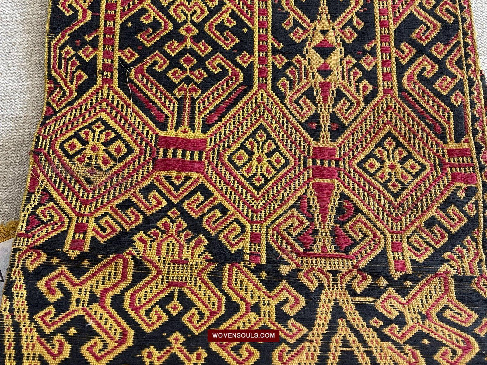 1533 Rare Vintage Woven Pua Figurative Sungkit Sirat from Borneo-WOVENSOULS-Antique-Vintage-Textiles-Art-Decor